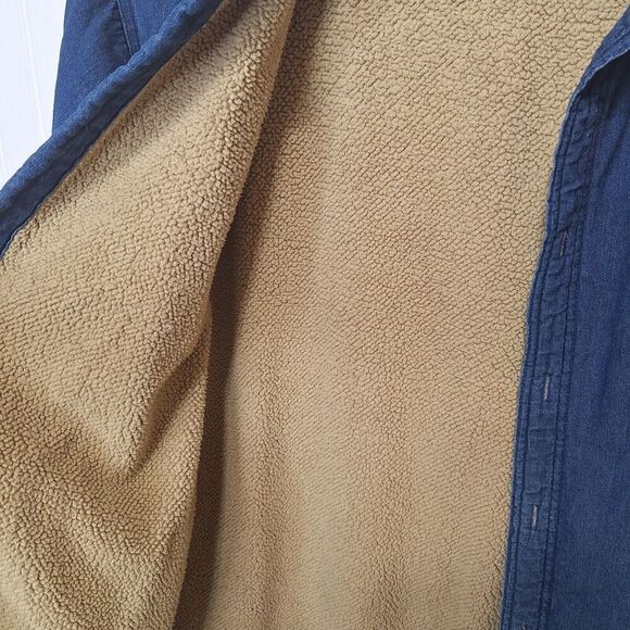 Wrangler Mens Shirt Jacket Shacket Size XL Sherpa Lined Heavy Western Pockets - Picture 6 of 13